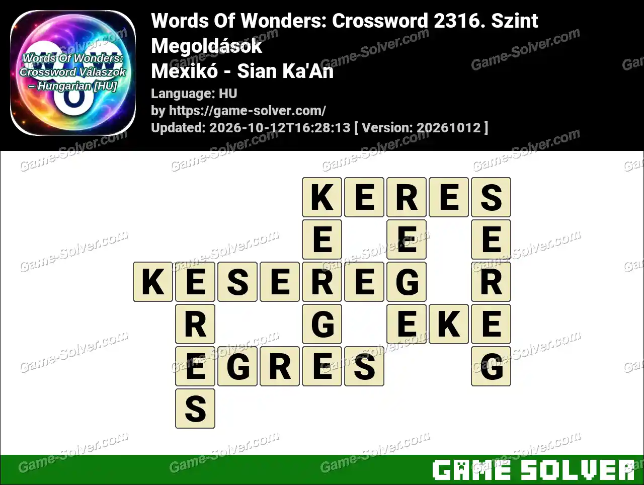 Words Of Wonders: Crossword 2316. Szint Megoldások – Mexikó – Sian Ka’An